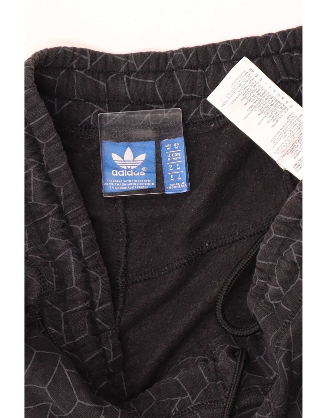 Pantaloni da tuta da uomo Adidas Joggers in cotone geometrico grigio medio