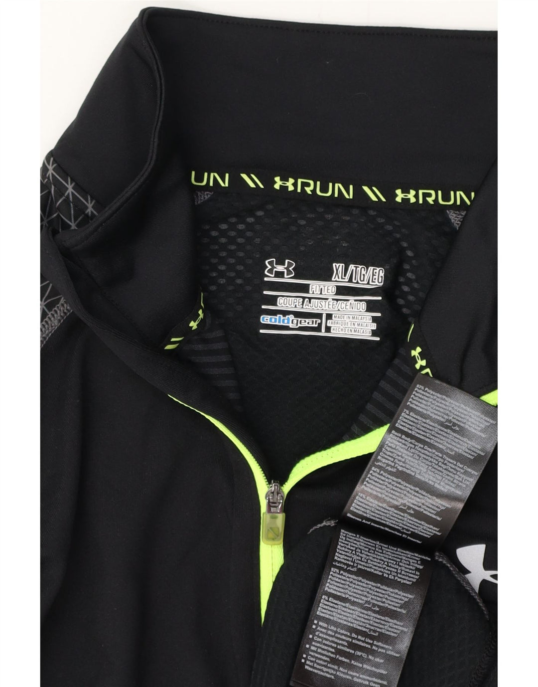 Maglia da ginnastica da uomo UNDER ARMOUR Cold Gear con zip e collo XL nera