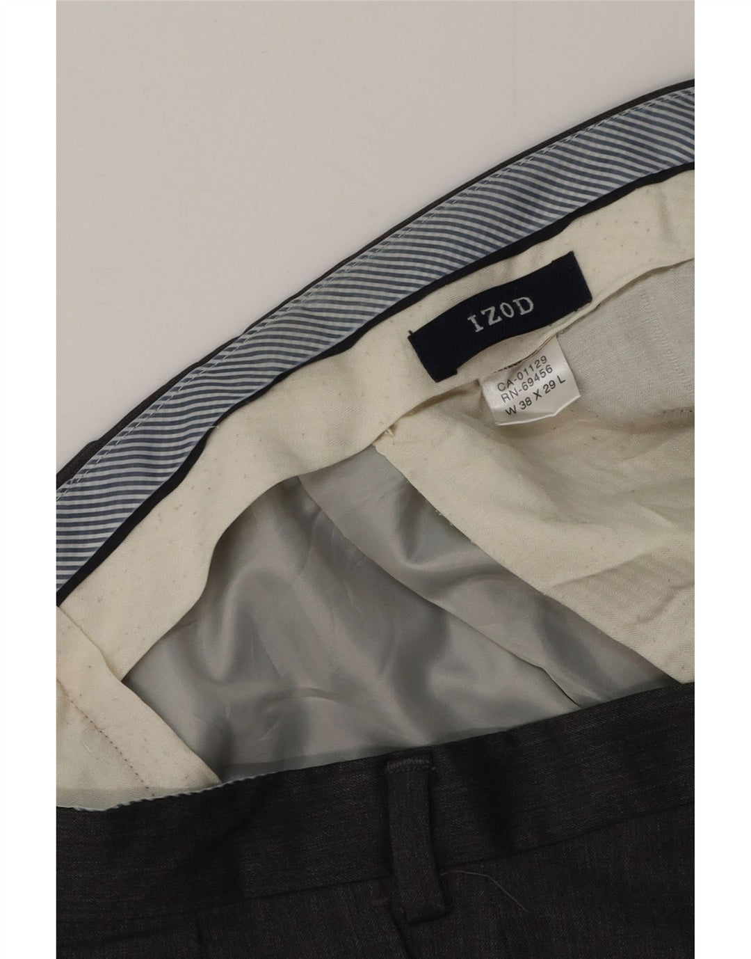 Pantaloni da abito con pegging da uomo IZOD W38 L29 in lana grigia