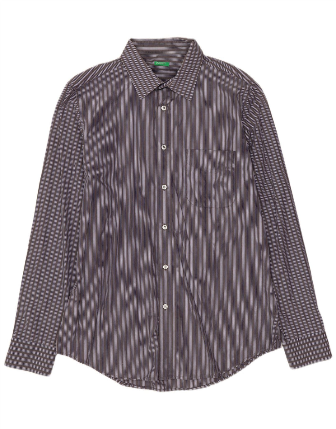 Camicia Uomo BENETTON Righe Grandi Grigie
