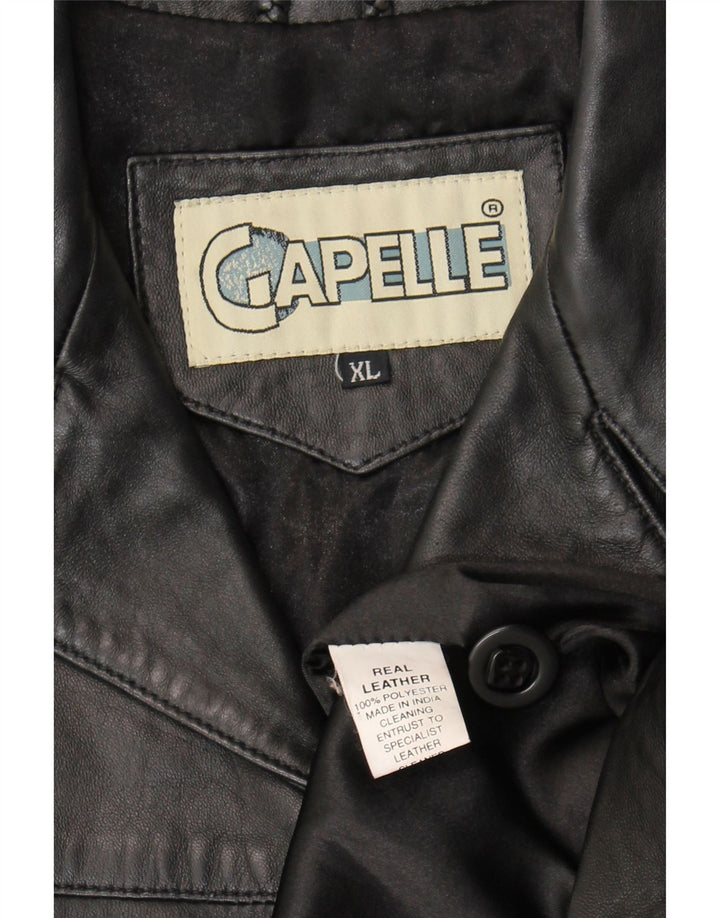 CAPELLE Womens Leather Jacket UK 18 XL Black Leather Vintage Capelle and Second-Hand Capelle from Messina Hembry 