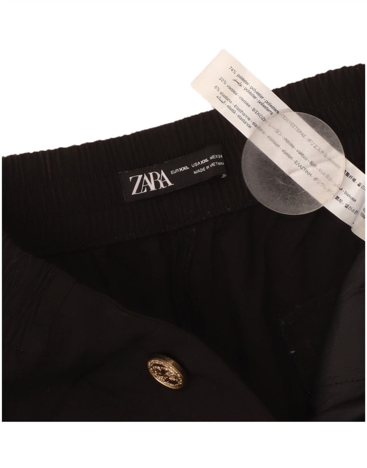 Pantaloni casual dritti da donna Zara 2XL W34 L27 poliestere nero