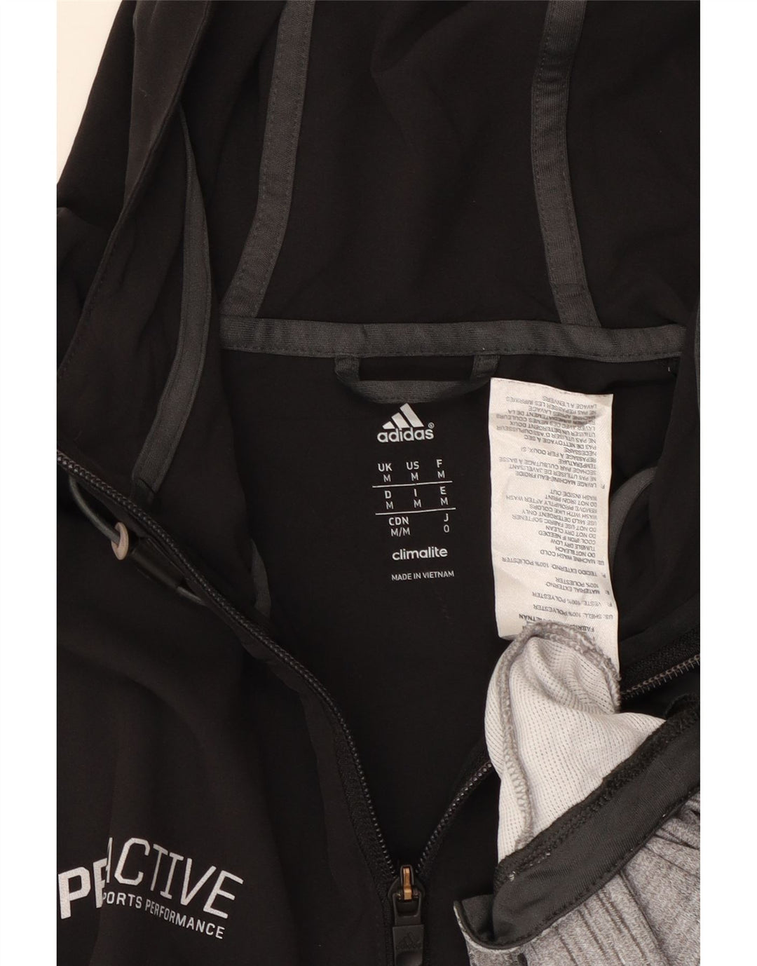 Felpa con cappuccio grafica ADIDAS da uomo Climalite, blocco colore nero medio
