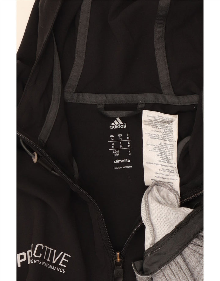 Felpa con cappuccio grafica ADIDAS da uomo Climalite, blocco colore nero medio
