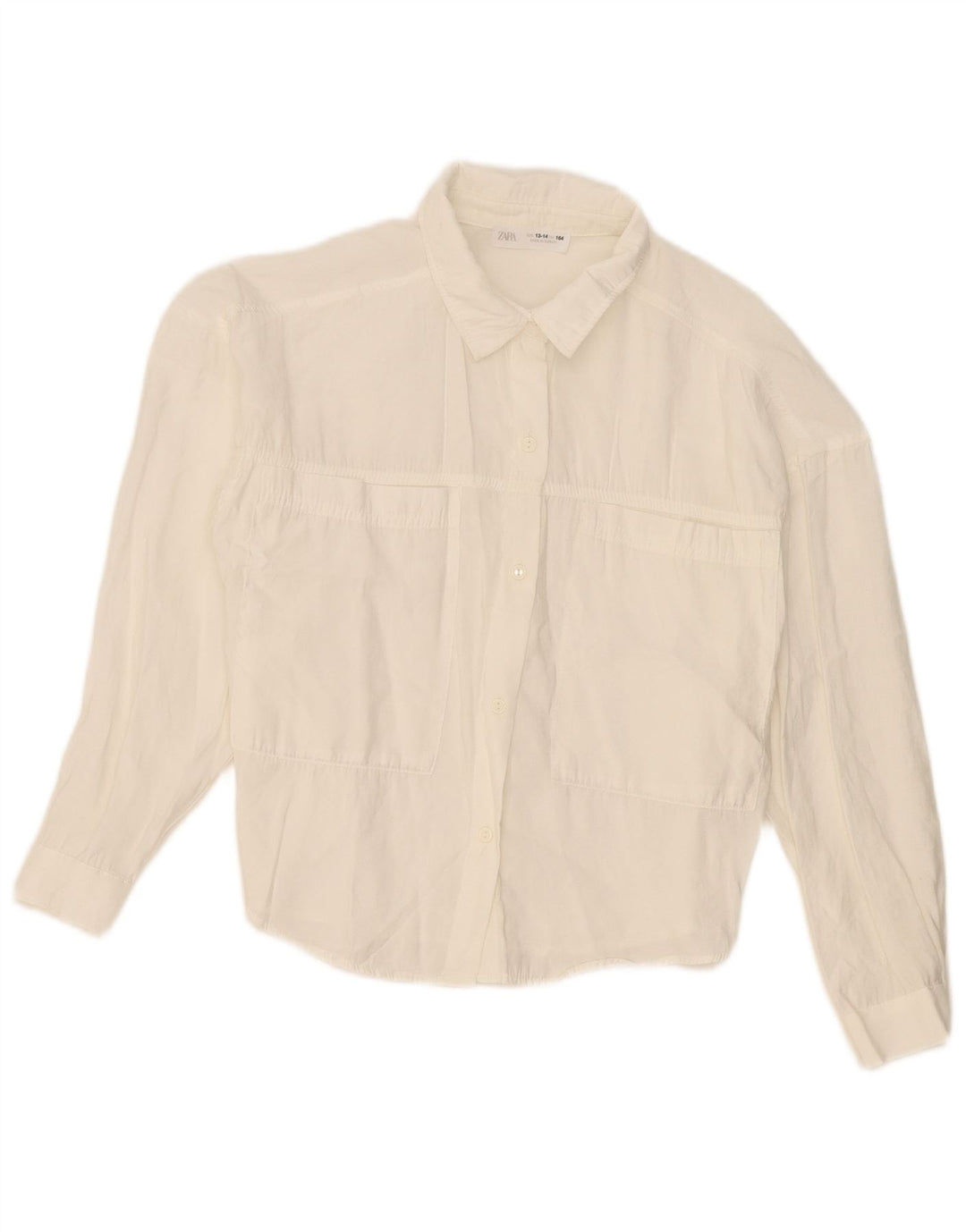 Blusa Camicia Bambina Zara 13-14 Anni Bianco Modal