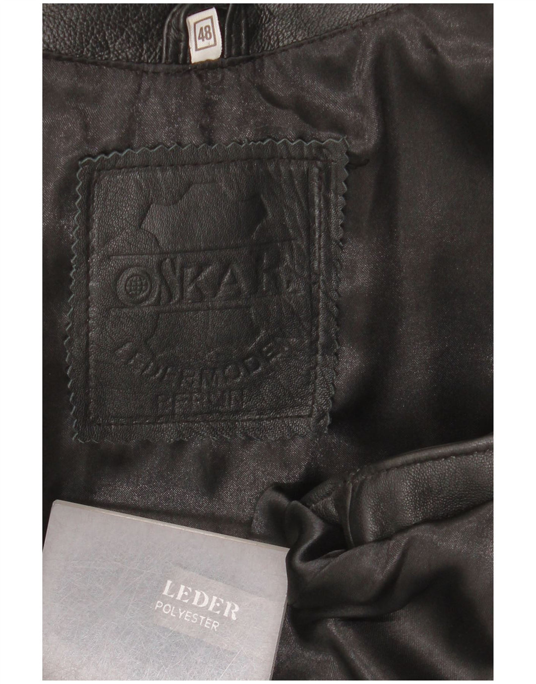 Gilet in pelle da uomo vintage IT 48 medio in pelle nera