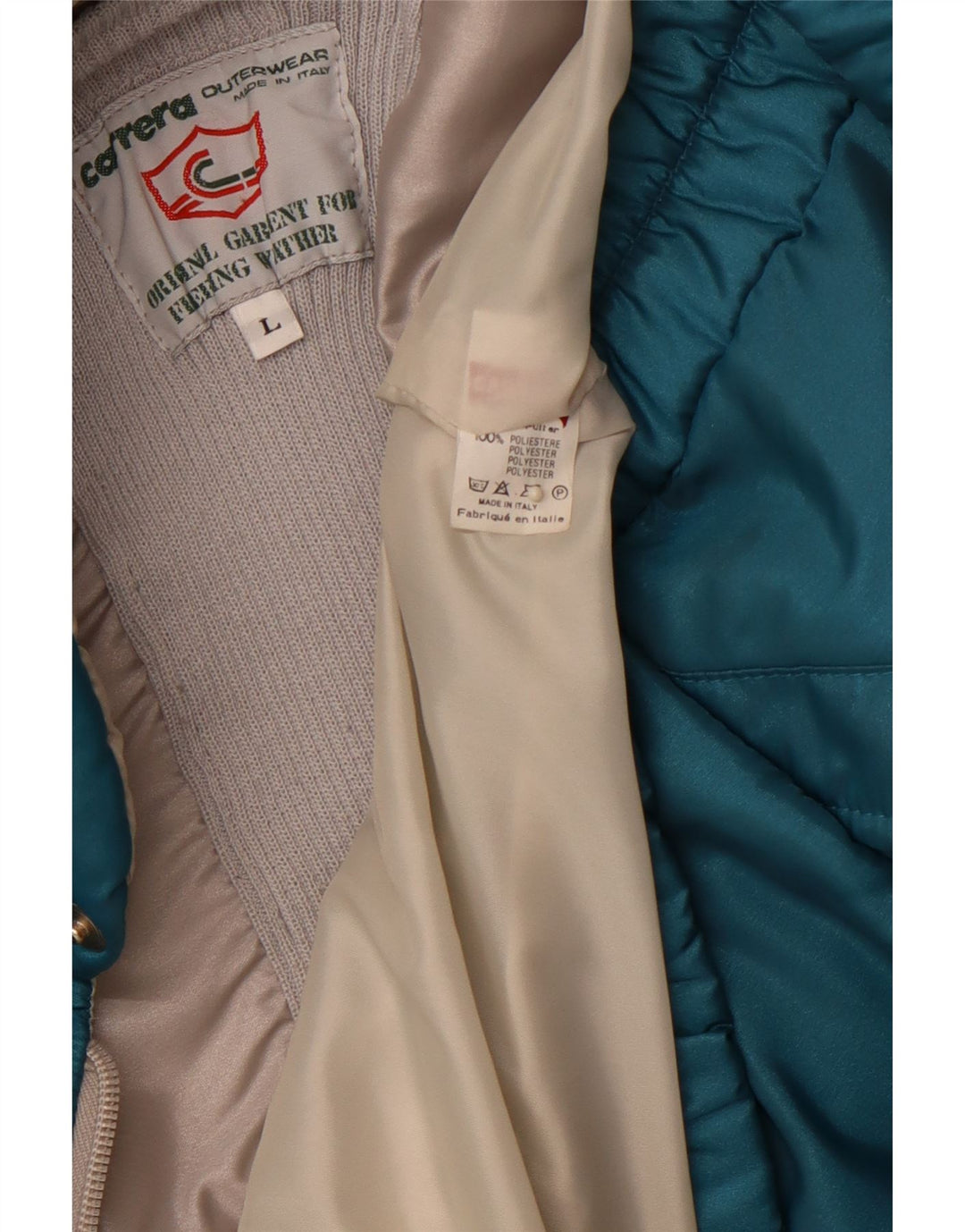 CARRERA Giacca imbottita da uomo UK 40 Large Blu Colourblock Poliestere