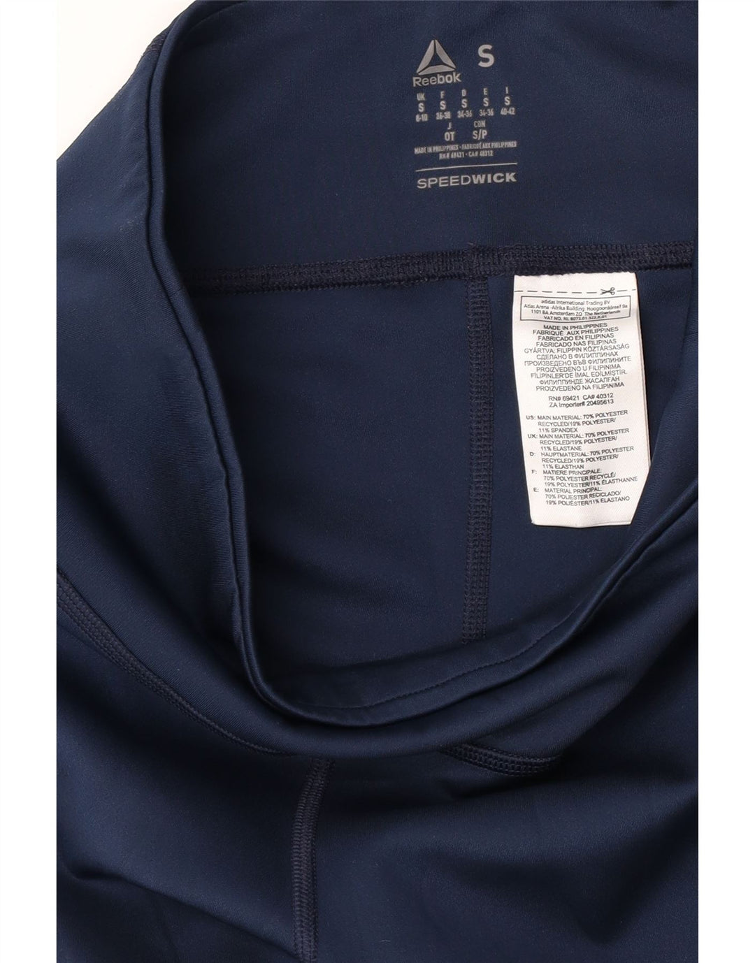 Leggings REEBOK da donna UK 8/10 Small Poliestere blu navy