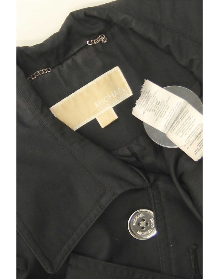 Trench corto doppiopetto da donna Michael Kors UK 16 grande nero