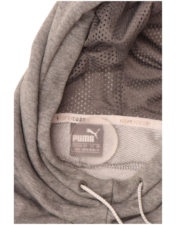 Felpa con cappuccio grafica PUMA da uomo in cotone grigio medio