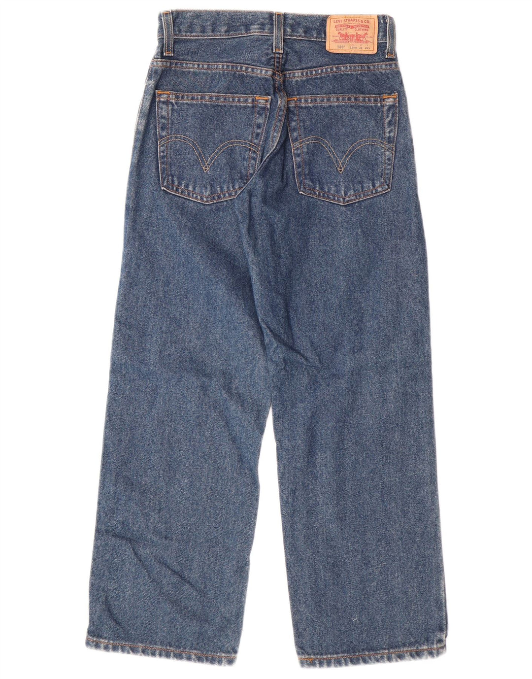 LEVI'S Ragazzi 569 Jeans dritti vestibilità ampia 11-12 anni W26 L26 Cotone blu
