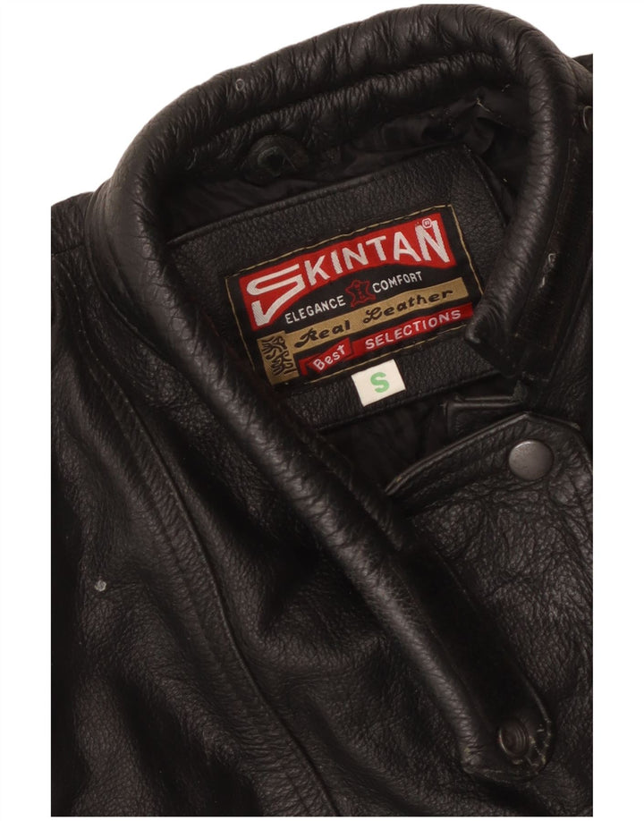 Giacca da corsa in pelle da donna SKINTAN UK 10 piccola in pelle nera