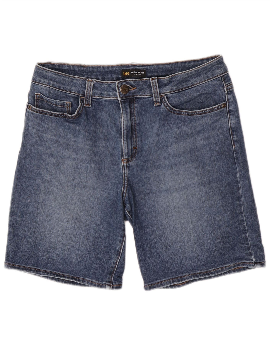 Pantaloncini di jeans Lee da donna a vita media con vestibilità regolare US 8 medi W30 cotone blu