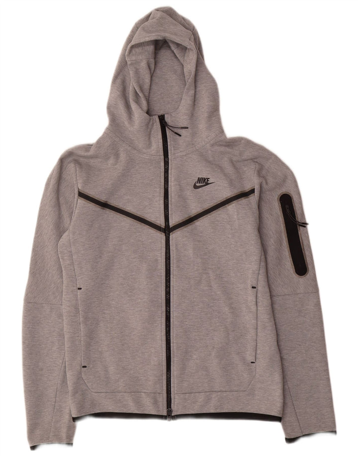 Felpa con cappuccio e zip Nike da uomo piccola in cotone grigio