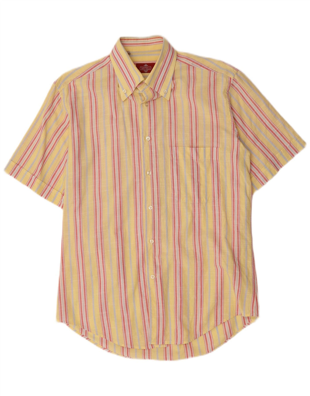 Camicia da uomo a maniche corte Castello Taglia 15 3/4 Media a righe gialle