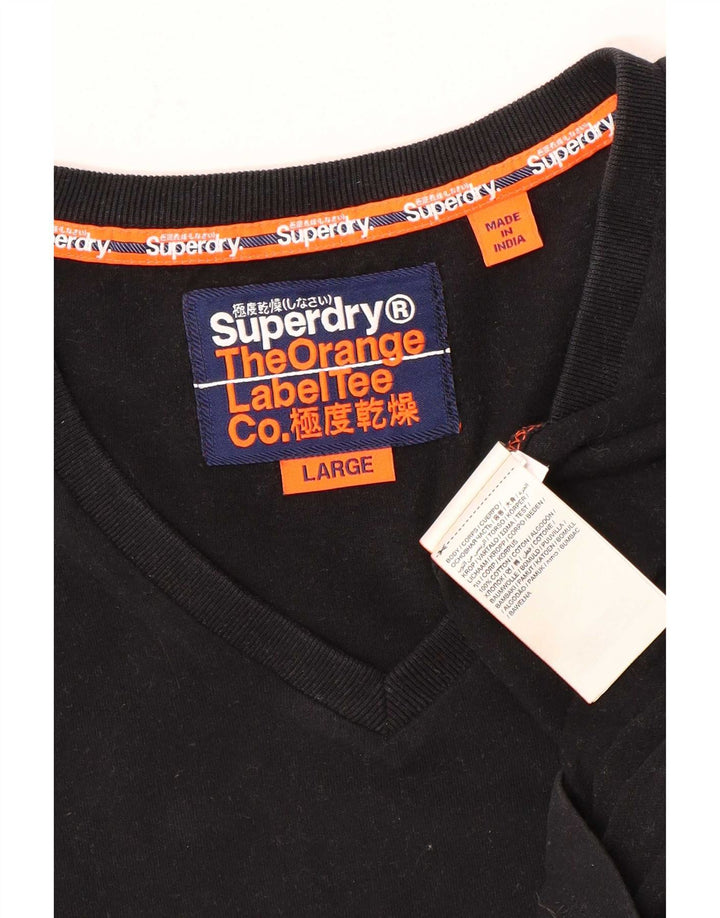 T-shirt da uomo Superdry Top grande in cotone nero
