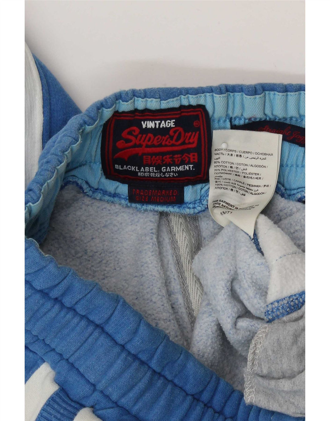 Pantaloni da tuta da uomo Superdry in cotone color block blu medio