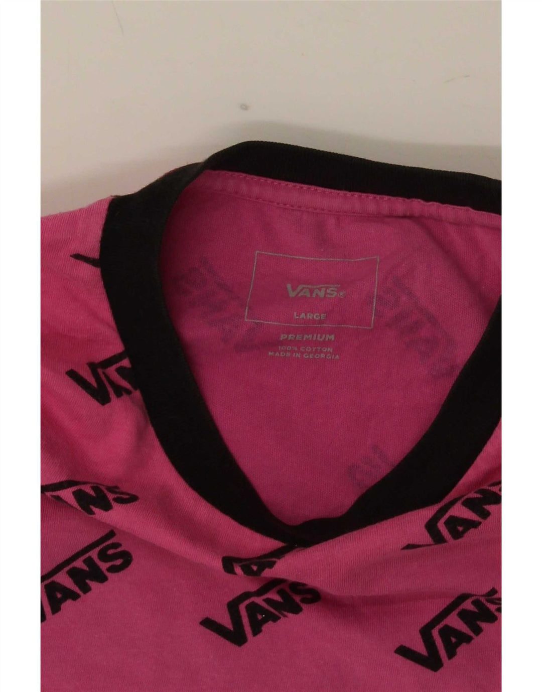 T-shirt grafica da uomo Vans grande in cotone rosa