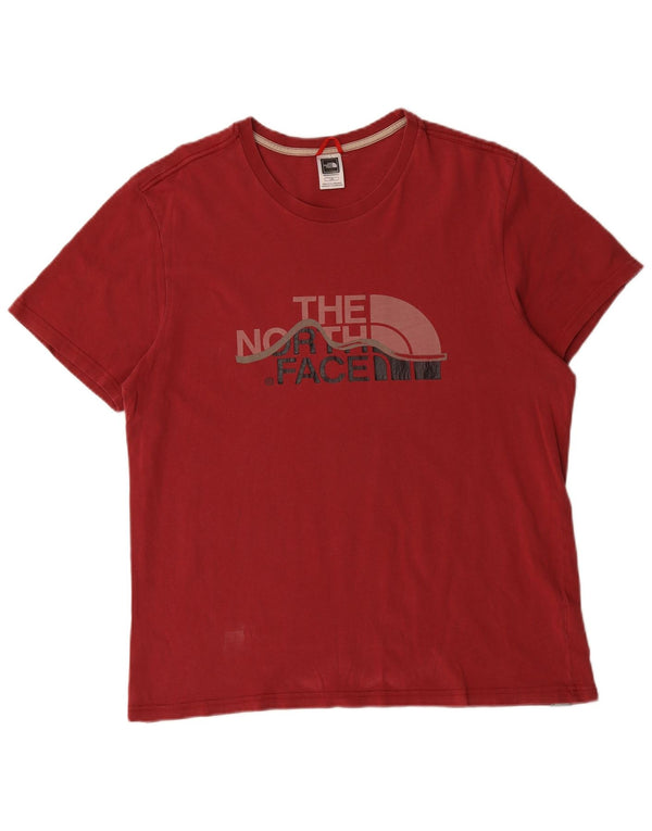 The North Face Mens Graphic T-Shirt Top Large Red Cotton