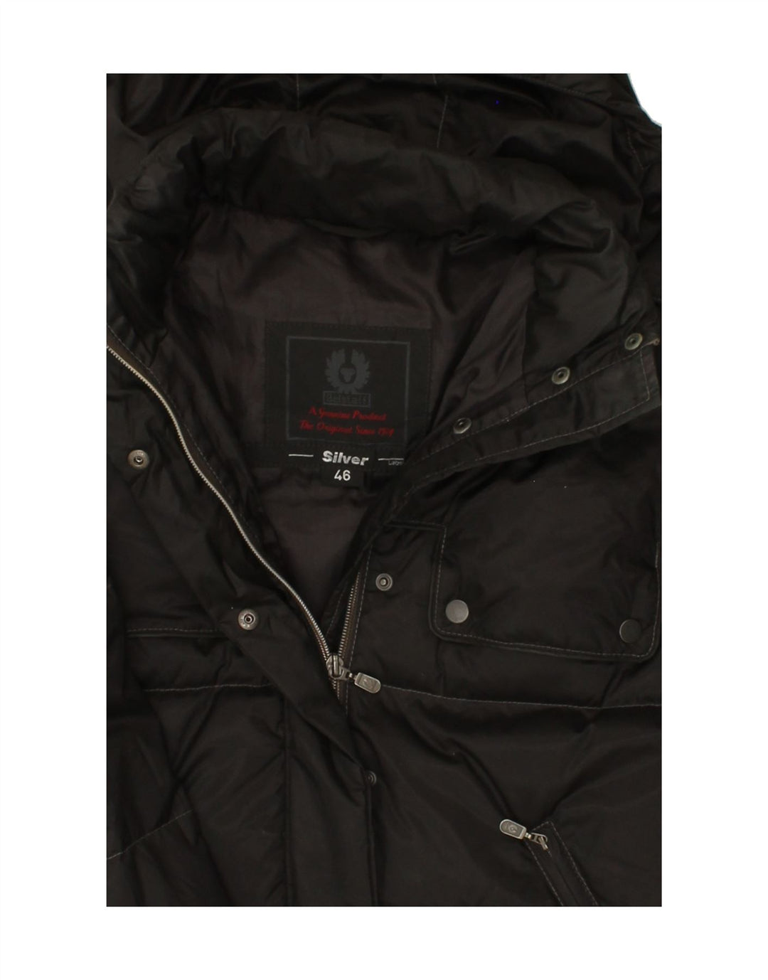 BELSTAFF Womens Crop Hooded Padded Jacket IT 46 Large Black Nylon Vintage Belstaff and Second-Hand Belstaff from Messina Hembry 
