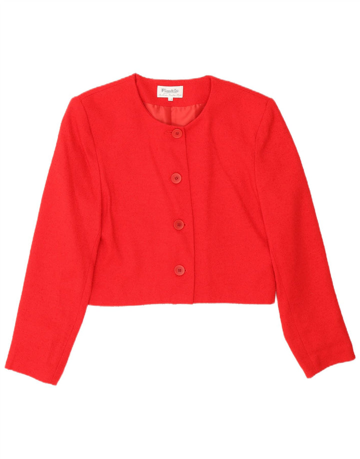 Giacca blazer a 4 bottoni corta da donna Pimkie EU 36 piccola viscosa rossa