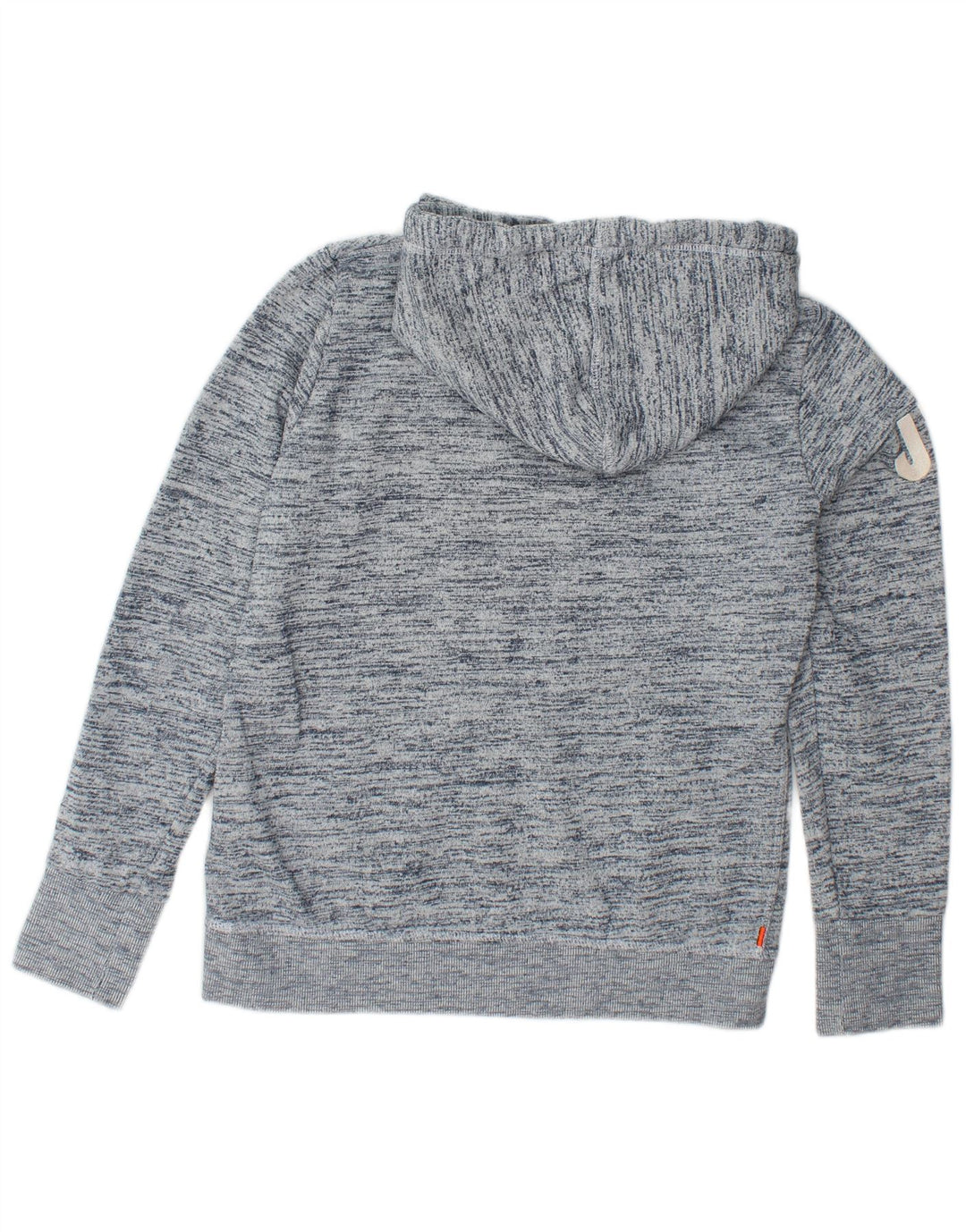 Maglione con cappuccio grafico da donna SUPERDRY UK 16 Grande cotone screziato blu navy