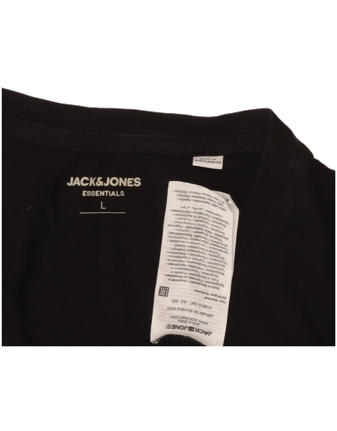 JACK & JONES T-shirt da uomo grande grande in cotone nero