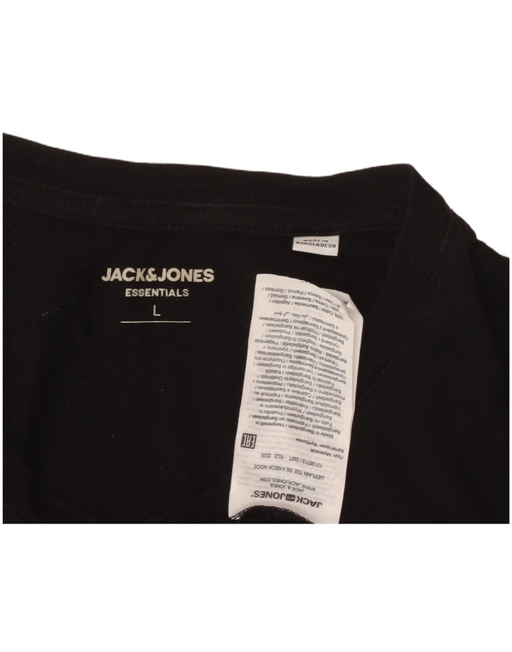 JACK & JONES T-shirt da uomo grande grande in cotone nero
