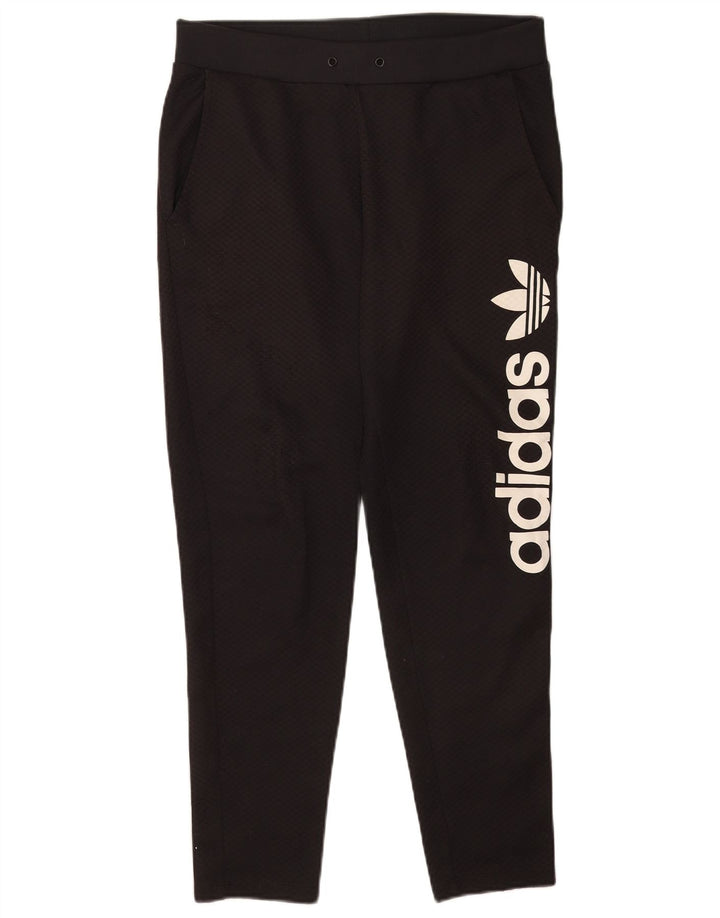 Pantaloni da tuta con grafica Adidas da donna UK 12 Medium Nero Poliestere
