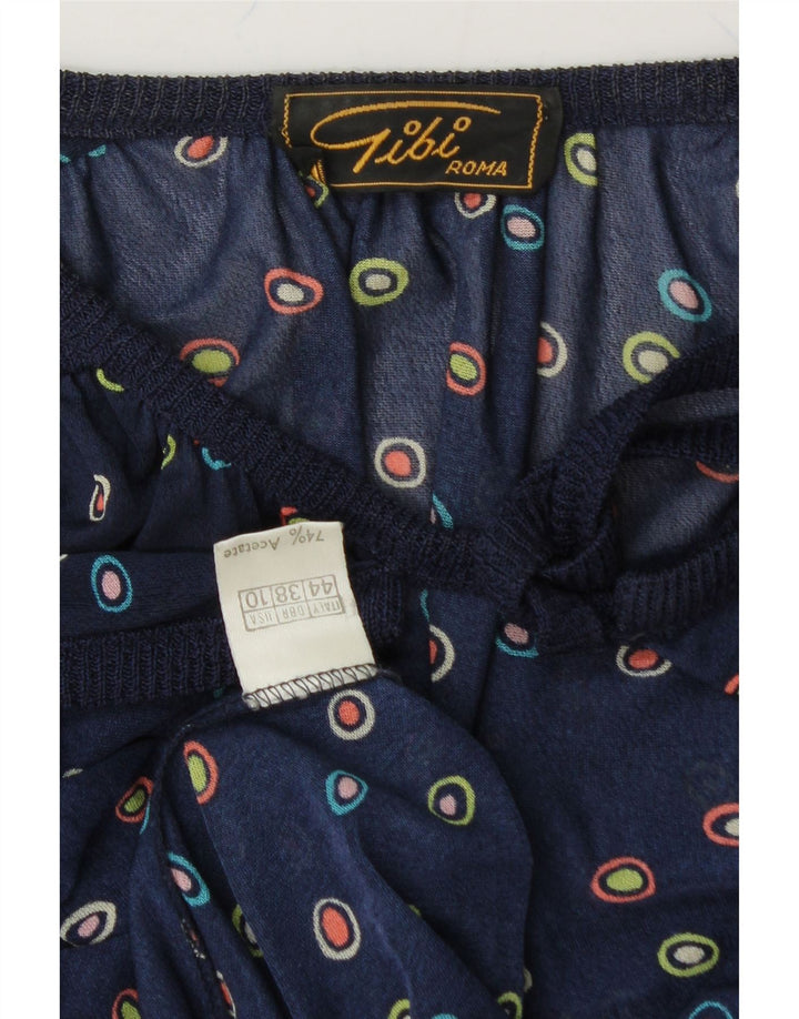 GIBI Womens Oversized Cardigan Top IT 44 Medium Navy Blue Spotted Vintage Gibi and Second-Hand Gibi from Messina Hembry 