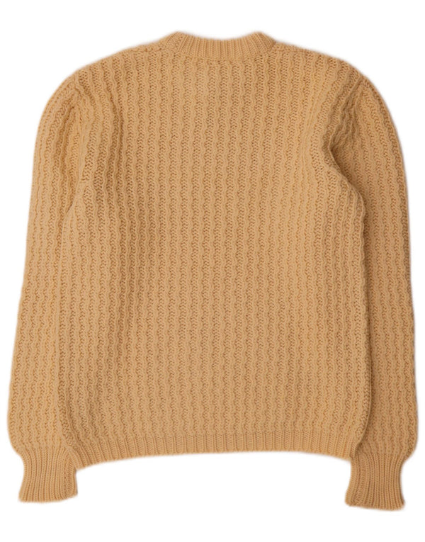 Maglione maglione girocollo da donna VINTAGE UK 14 Beige medio