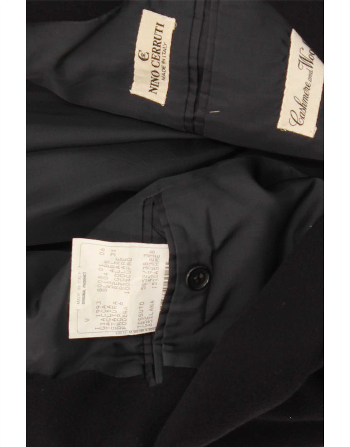 Giacca Blazer Doppiopetto Uomo Nino Cerruti IT 52 XL Lana Nera