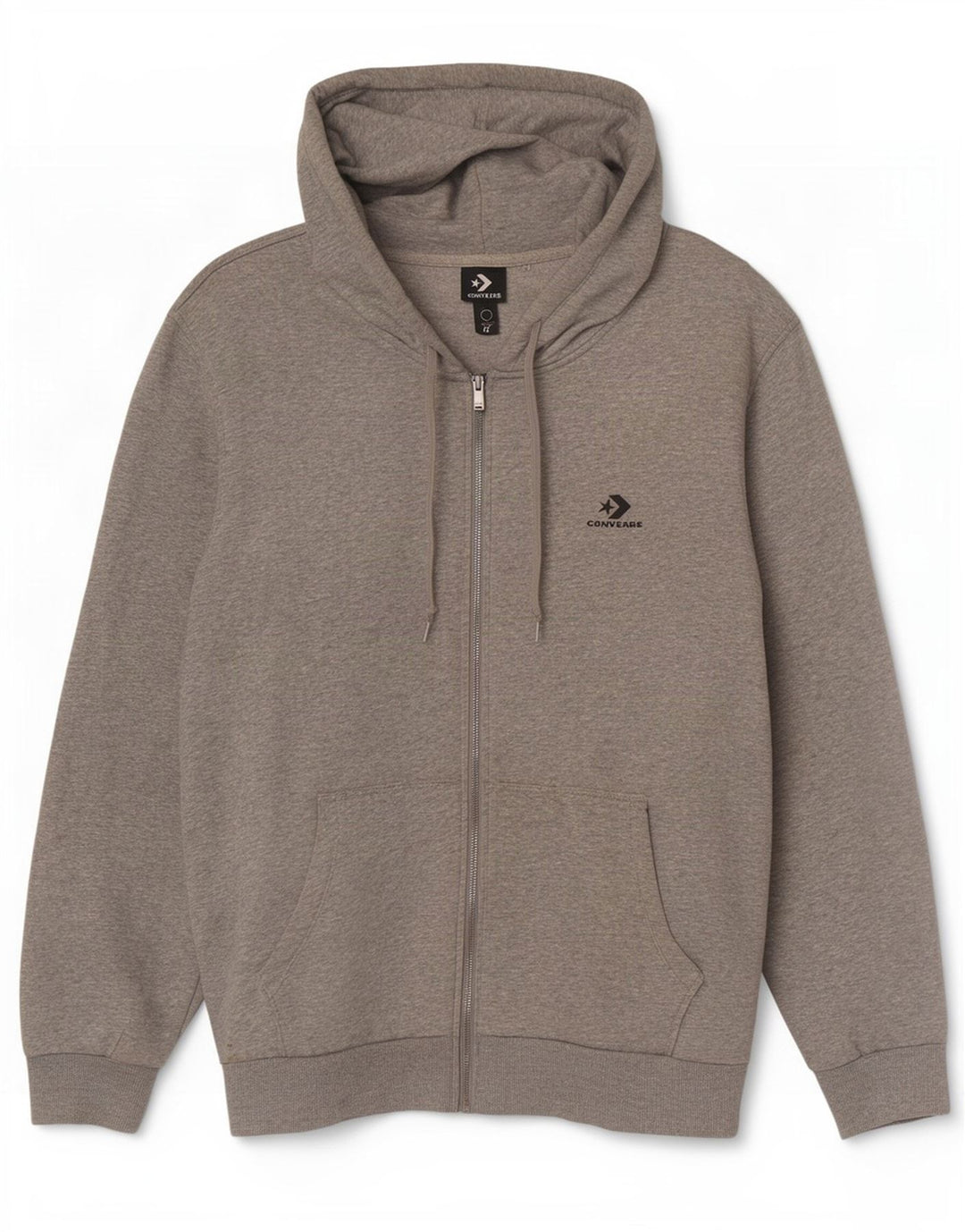 Maglione con cappuccio e zip da uomo Converse grande in cotone grigio