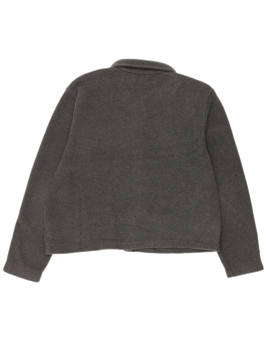 Giacca in pile oversize corta da donna EDDIE BAUER UK 10 piccola poliestere grigio