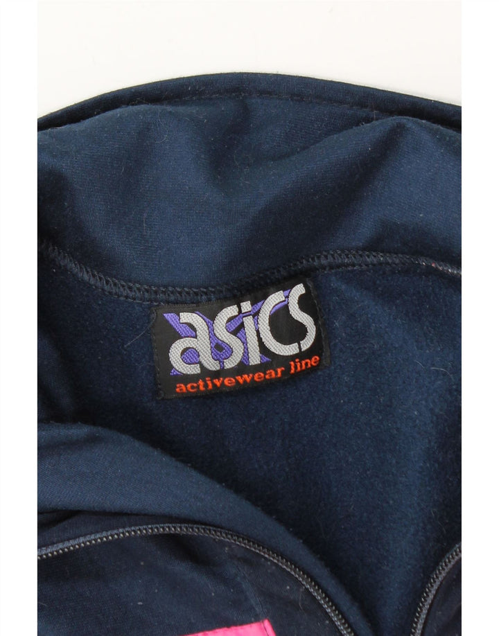 Felpa ASICS da uomo con grafica con zip e collo, maglione, colore grigio medio