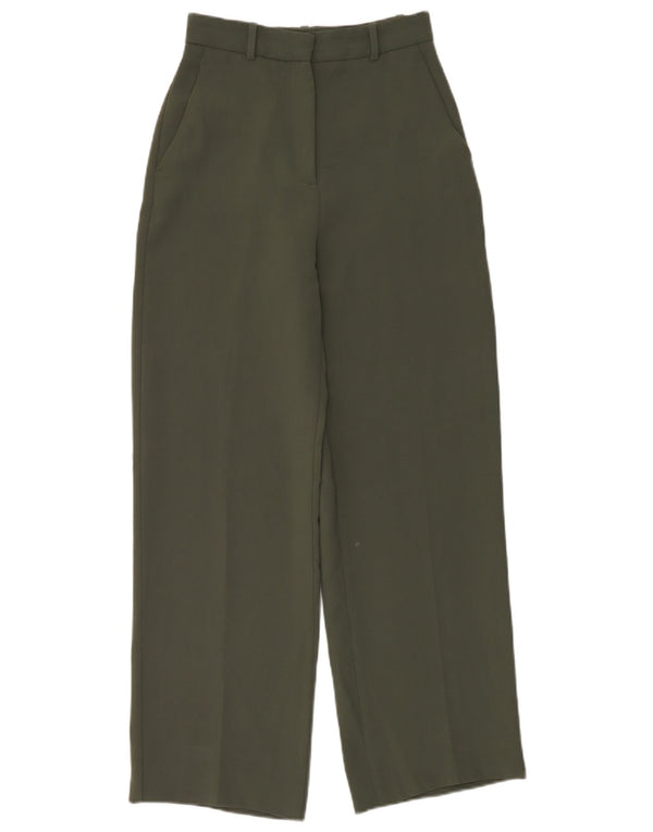 Pantaloni chino dritti a vita alta da donna Zara XS W24 L30 Verdi