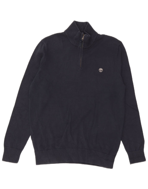Timberland Maglione da uomo con zip sul collo blu navy medio