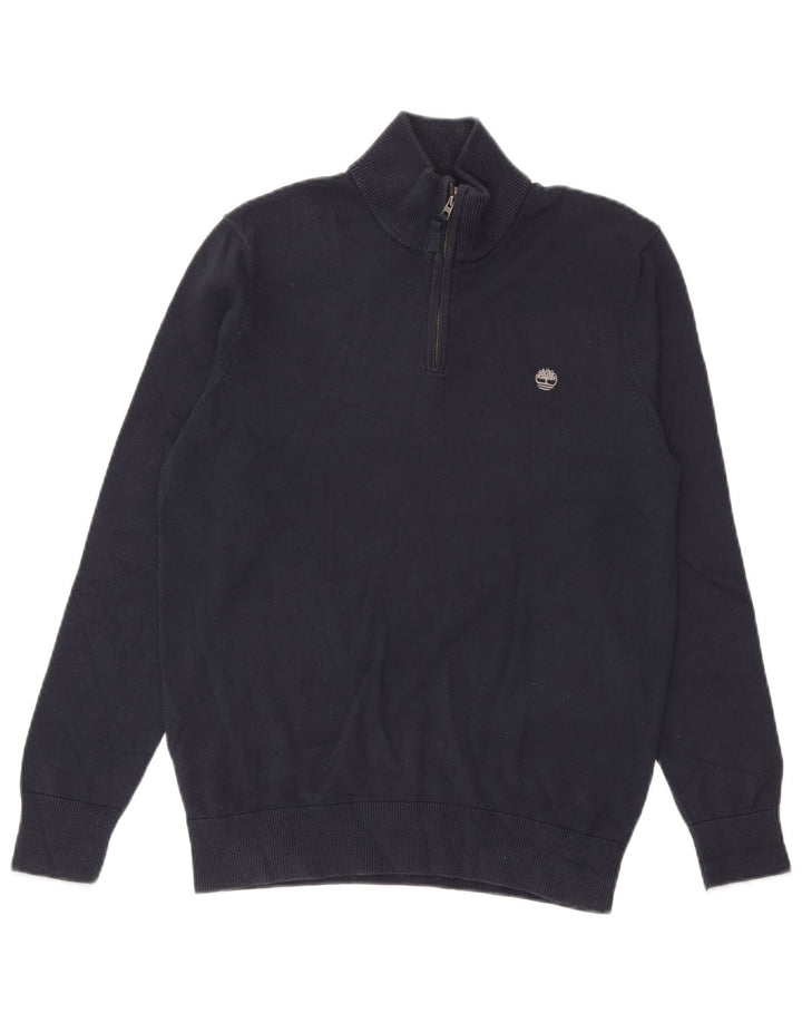 Timberland Maglione da uomo con zip sul collo blu navy medio