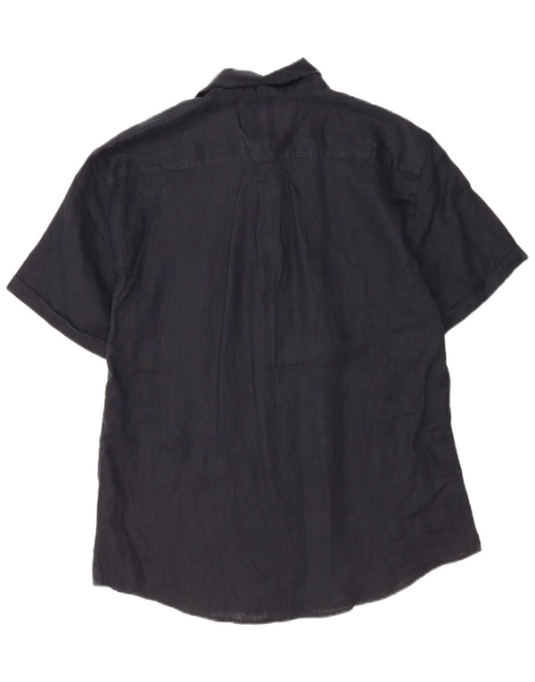 Camicia a maniche corte da uomo Coast 2XL Lino blu navy