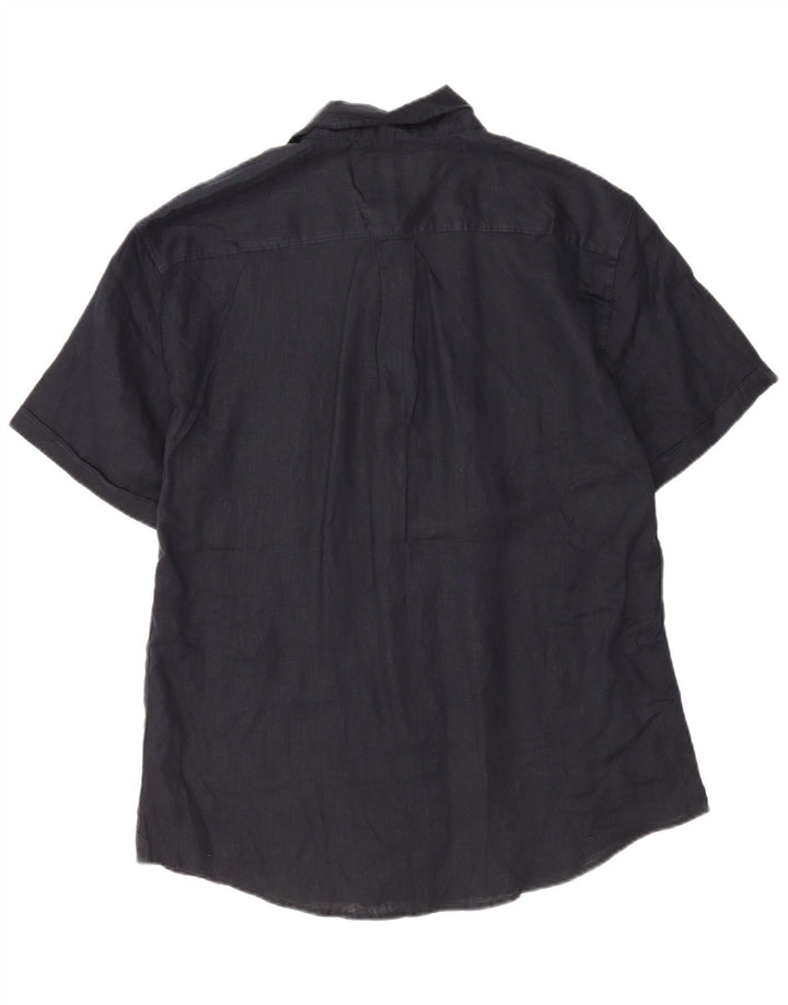 Camicia a maniche corte da uomo Coast 2XL Lino blu navy
