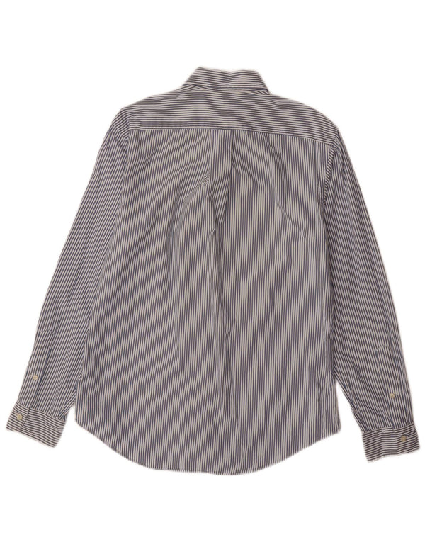 RALPH LAUREN Camicia da uomo su misura in cotone a righe blu medio