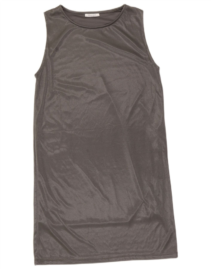 Abito a trapezio senza maniche da donna Zara UK 14 Large Argento Poliestere