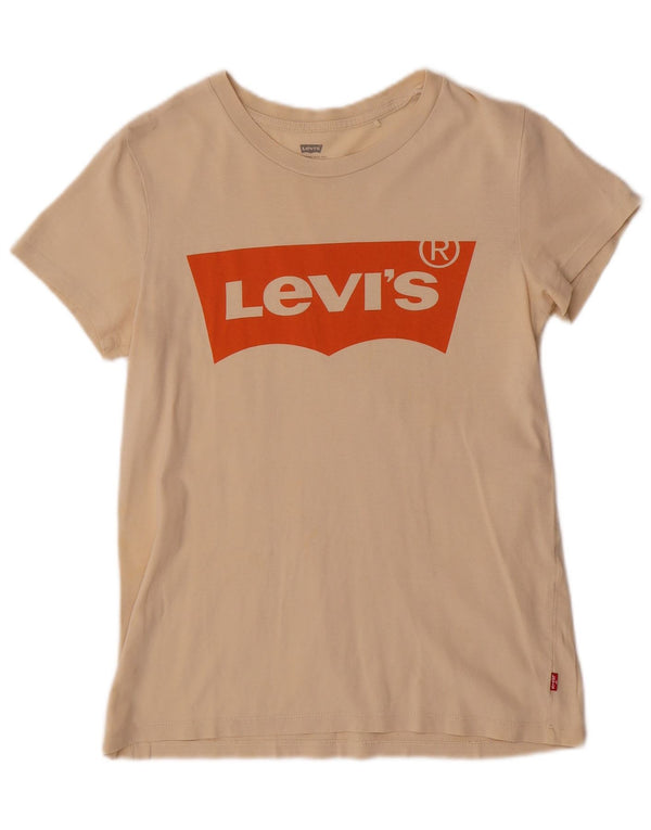 T-shirt grafica da donna Levi's Top UK 6 XS Beige