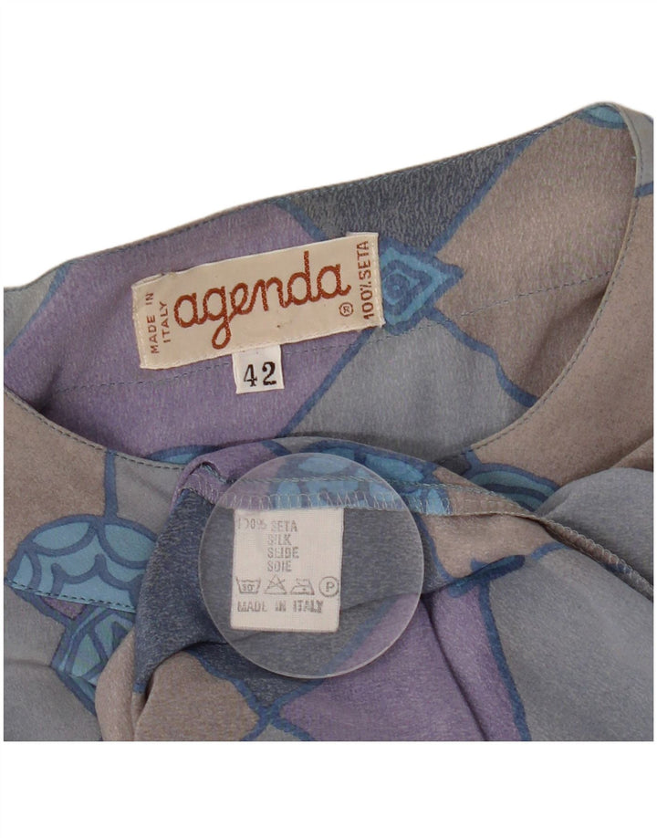 AGENDA Camicia Donna IT 42 Blu Medio Seta a quadri