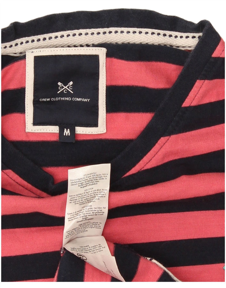 Crew Clothing T-shirt da uomo Top in cotone a righe rosa medio