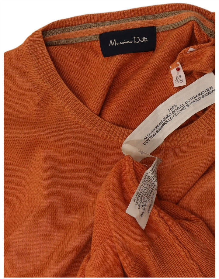 Maglione maglione girocollo da uomo Massimo Dutti in cotone arancione medio