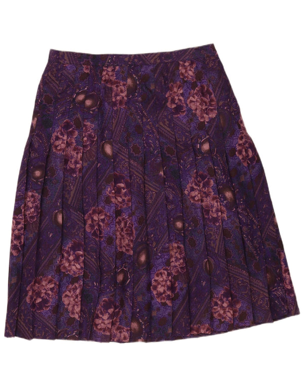ELENA MIRO Gonna a pieghe da donna UK 20 2XL W42 Viola floreale