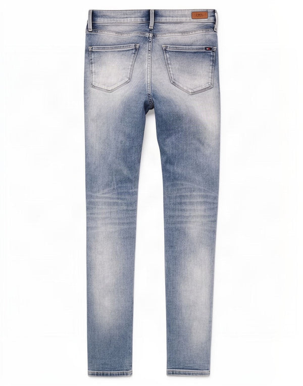 Jeans skinny effetto invecchiato da donna Tommy Hilfiger W28 L29 cotone blu