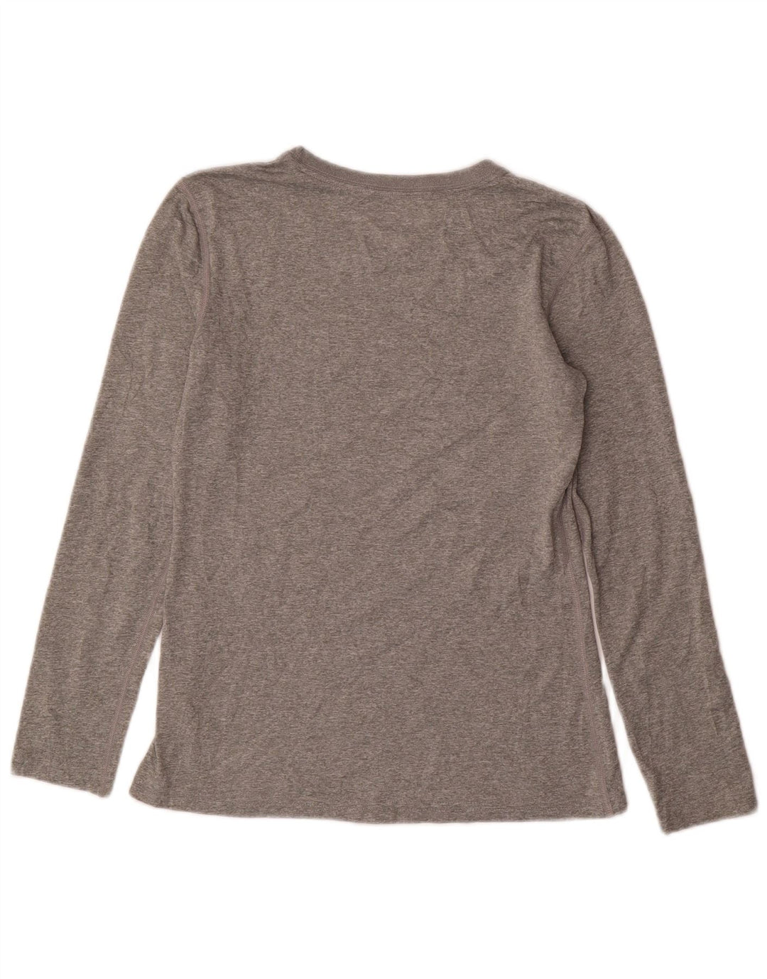 Nike Dri Fit Regular Fit Top manica lunga da donna UK 10 Small Grigio Poliestere