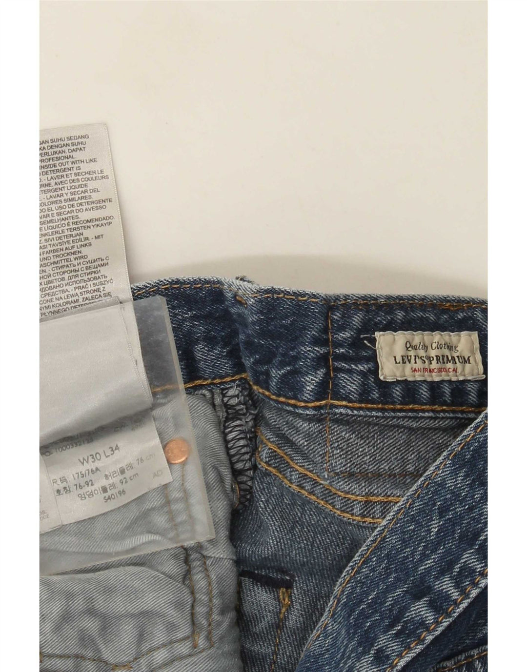 Jeans dritti da uomo Levi's W30 L34 cotone blu